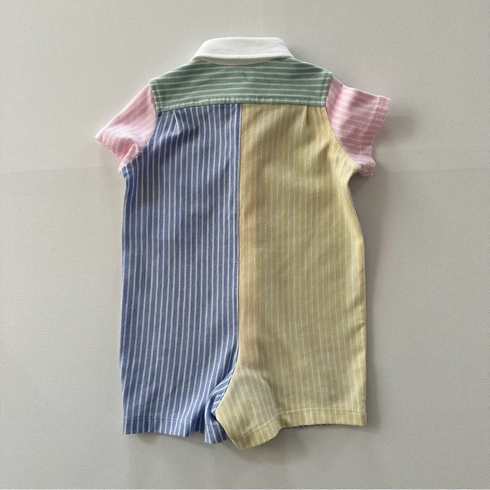 Ralph Lauren 3 Months Baby Boy Pastel Romper Spring Summer Easter Pink Yellow